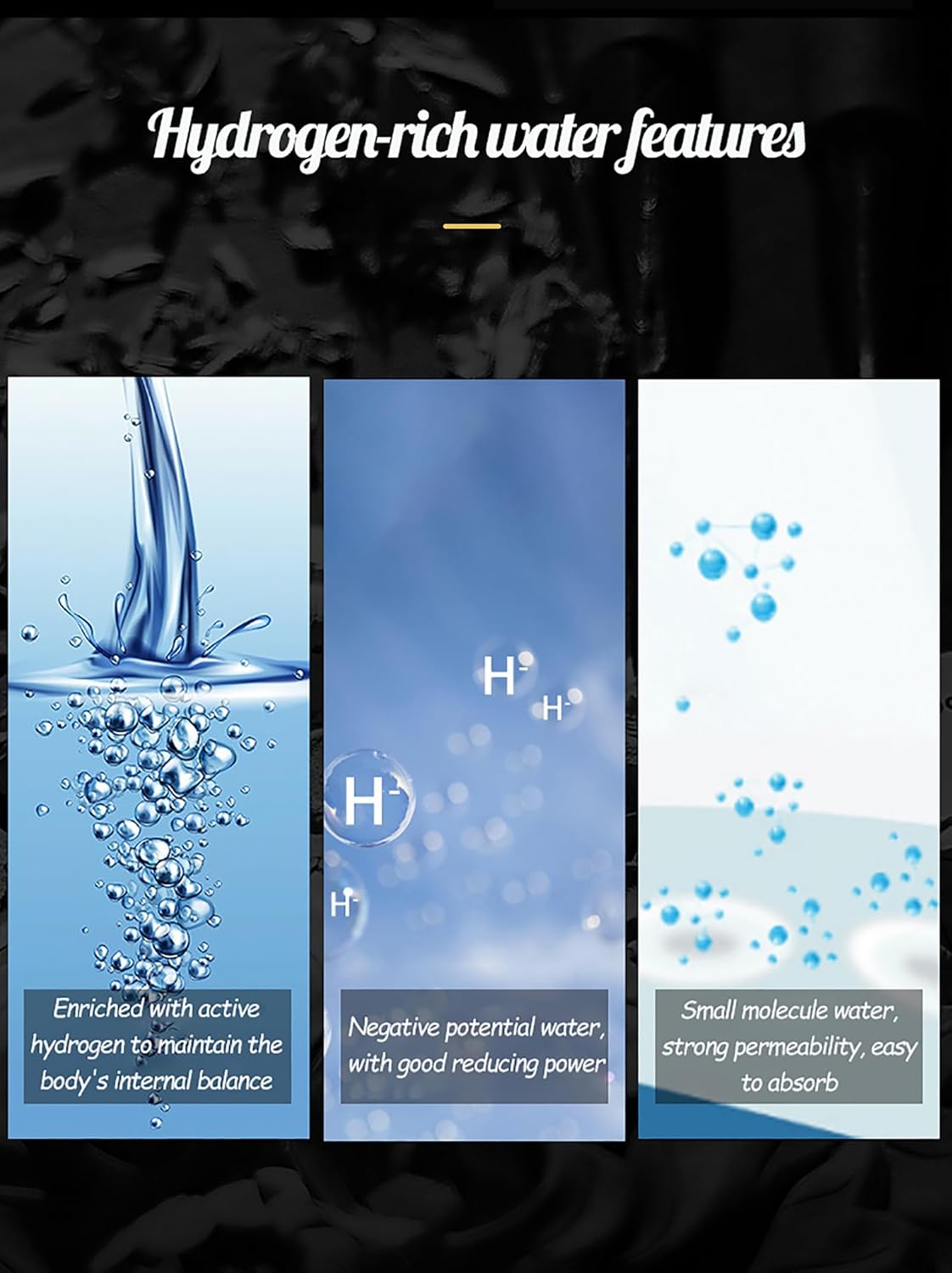 Hydrogen Water Bottle Generator, Outdoor Portable Hydrogen Rich Health Cup, Rechargeable Hydrogen Bottle, Hydrogen Water Ionizer Machine for Home Office Exercise Travel