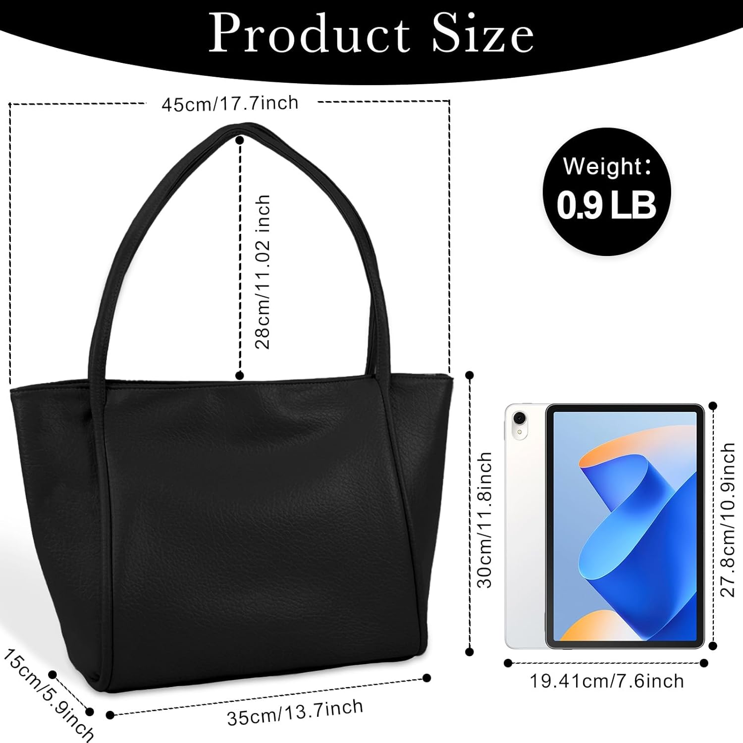 Soft PU Leather Tote Bag for Women Large Work Tote Handbag Top Handle Satchel Purse Weekender Bag Shoulder Bags - Image 5