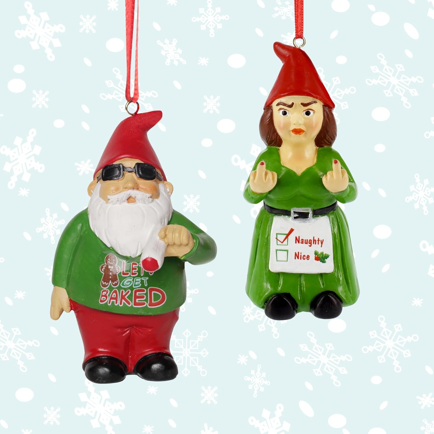Personalized Naughty Old Couple Christmas Ornament