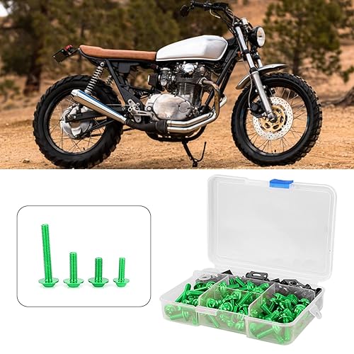 Miniatura 9 de Tornillos, kit universal de carenado de 177 piezas de tornillos de motocicleta M5 M6 apto para motos deportivas (verde)