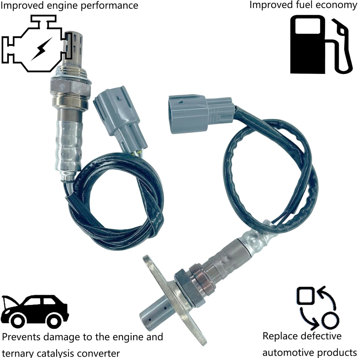 Dropwater 1 Pair Upper and Lower Oxygen O2 Sensors Replacement for Toyota 2001 2002 4Runner,Replaces#234-9002 234-4261,Set of 2pcs