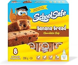 School Safe Chocolate Chip Banana Bread Bars, 8ct., 296g/10.4 oz