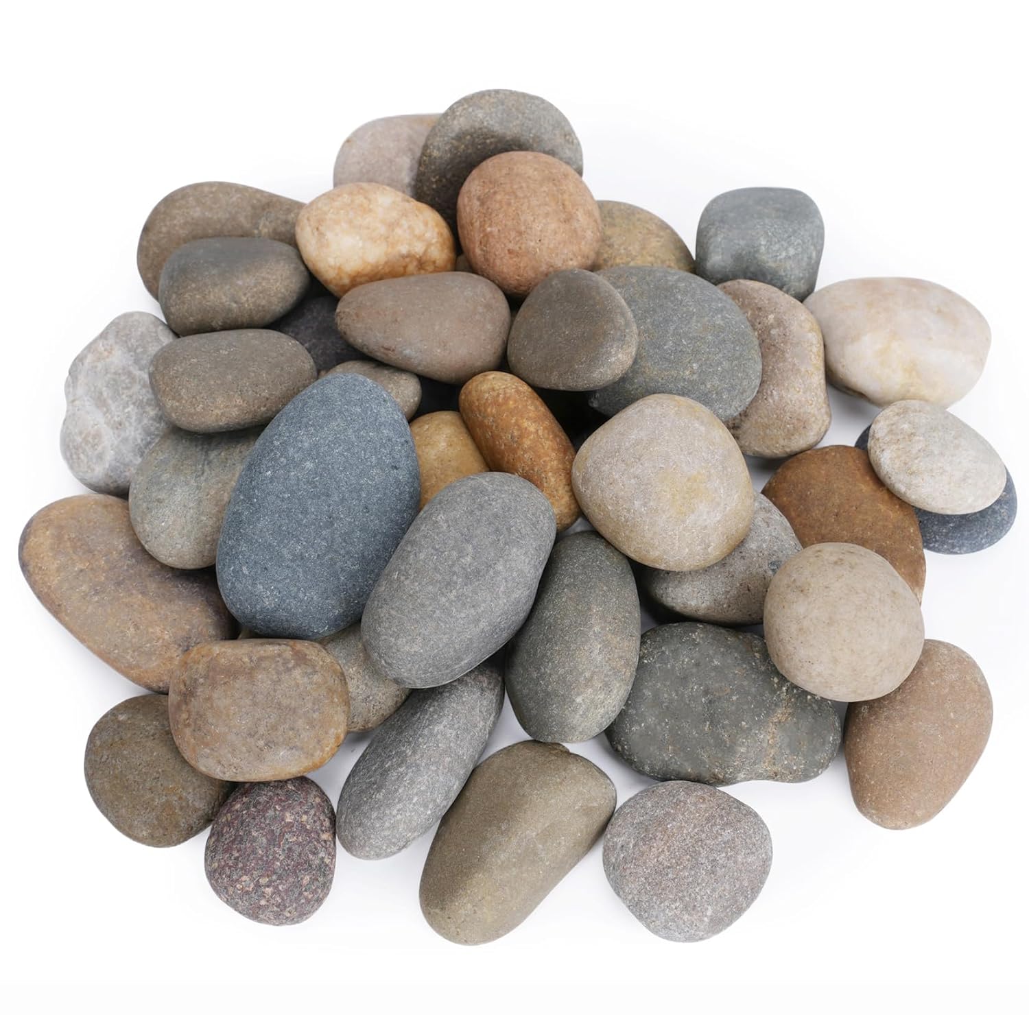 40 lbs River Rocks for Landscaping, 1"-2" Decorative Garden Stones for Plants, Flower Pots, Vase, Walkways, Yard, Natural Rocks for Aquarium, Fish Tank