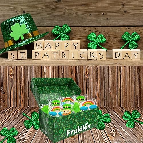 Miniatura 4 de Lollipops del día de San Patricio, leprechaun, trébol verde y chupitos de piruleta arco iris, caja de regalo para fiesta, envuelta individualmente