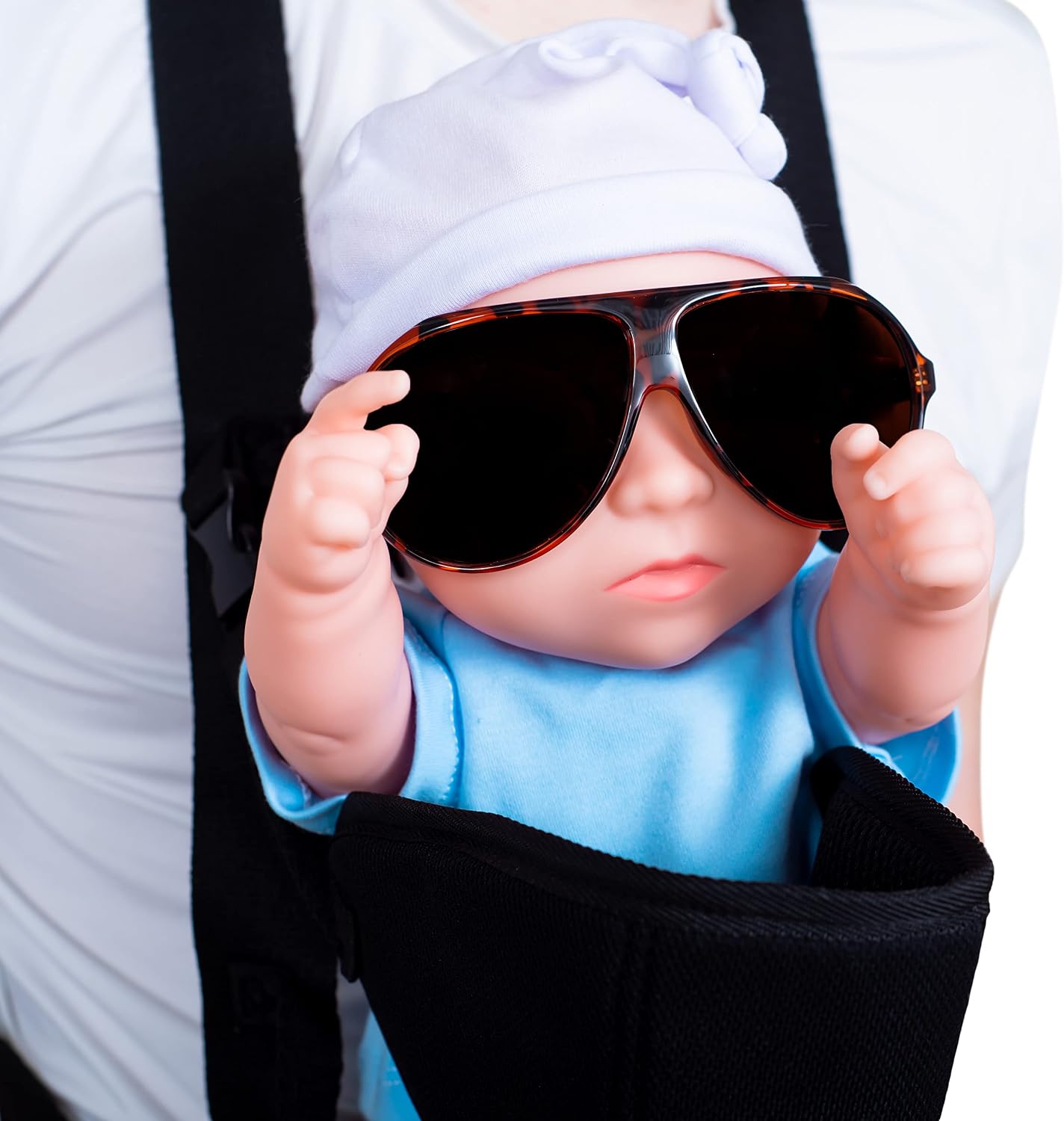 Costume Agent Hangover Baby Carlos Doll Carrier and Glasses Halloween Costume Cosplay Accessory Multicolor