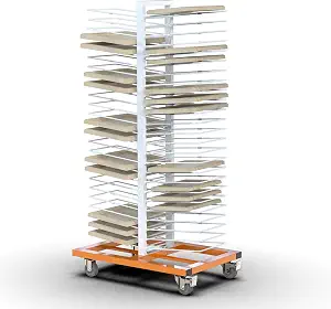 Tredre 50 Shelves Paint Drying Rack with Locking Casters for Cabinet Doors