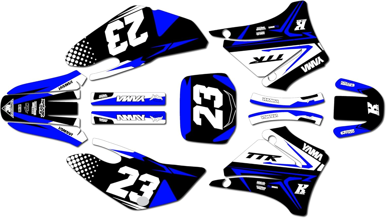 Graphics Kit for Yamaha TTR125 (2000-2007) Evader Series Teal 21 Mil - Pro Edition - Dirt Pit Bike Motorcycle Sticker, Dirtbike Racing Decal Motocross Accessories no-Plastics
