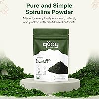 Vista 6 de Polvo de espirulina orgánica de 8 onzas, sin OMG, sin gluten, vegano, proteína a base de plantas, rica en hierro, espirulina en polvo para batidos