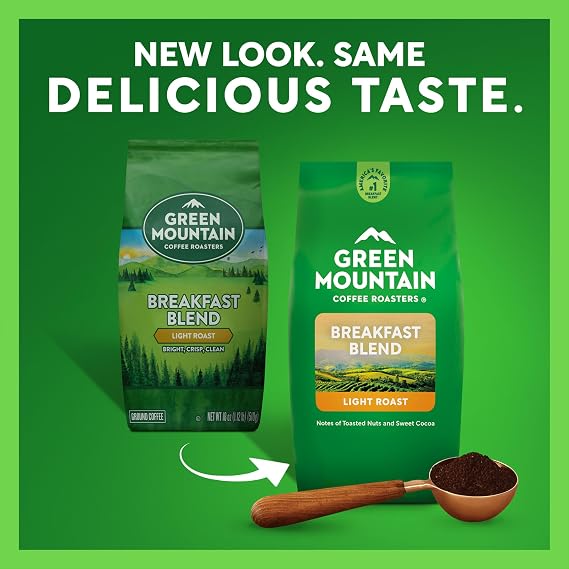 Green Mountain Coffee Roasters Breakfast Blend, Ground Coffee, Bagged 18 oz