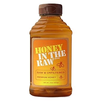 Honey In The Raw, 16 oz Squeeze Bottle, Pure Raw Honey, Unfiltered, No Additives, Gluten and BPA Free, for Coffee, Tea, Yogurt, Baking and More