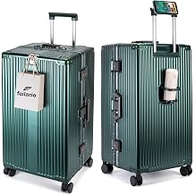 feilario Super Large Aluminum Frame Checked Zipperless Luggage