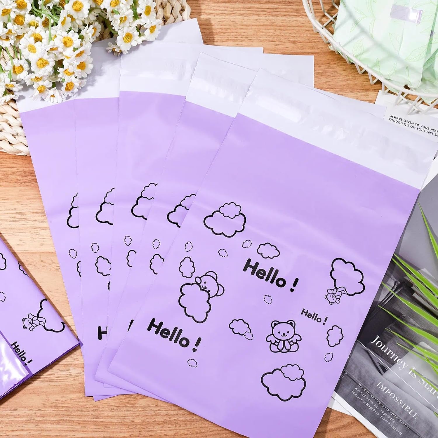 Sanitary Disposal Bags 100 Pcs, 7x12 Inch Purple Hygiene Bag for Feminine Use, Opaque Self-Sealing Period Bag, Odor Proof Tampon Waste Pouch, Portable Sanitary Napkin Disposal Bags for Bathroom