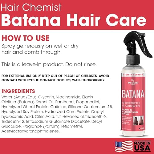 Miniatura 6 de Hair Chemist Batana Strength & Growth - Spray acondicionador sin enjuague de 8 onzas  Aceite de batana sin enjuague en spray para fortalecer,