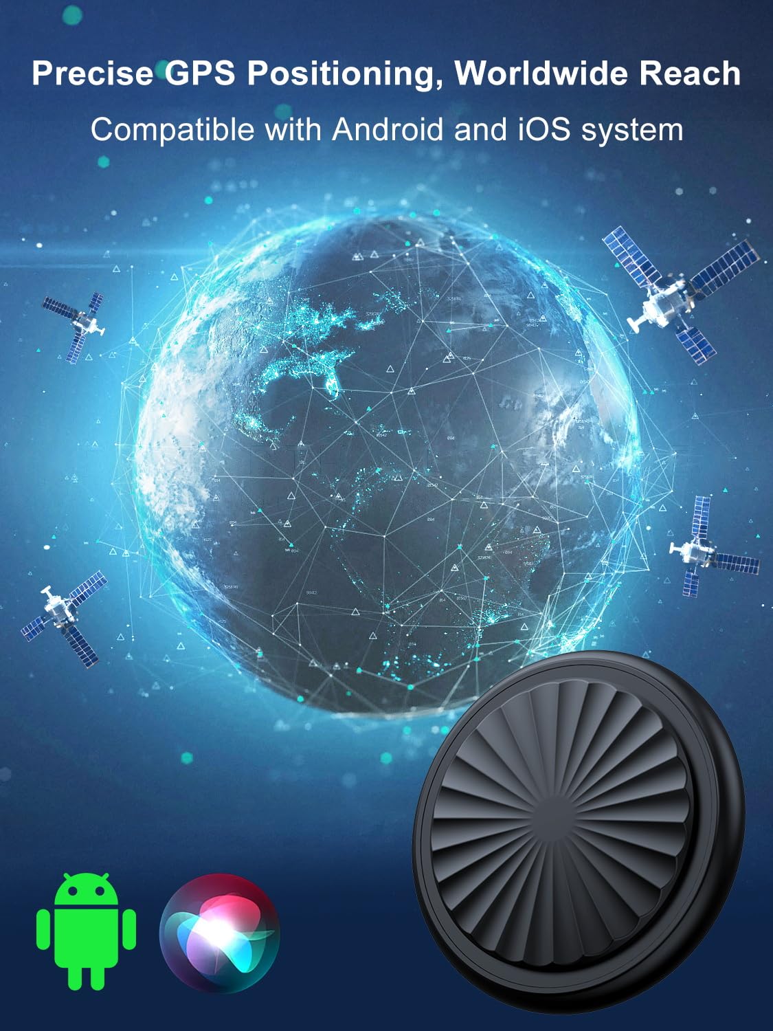 GPS Tracker per Auto, Localizzatori GPS Compatibile con iOS e Android, Senza Abbonamento,Impermeabile IP67,Riproduzione Tracciato 7 Giorni,Autonomia 365 Giorni,Adatto per Auto/Animali Domestici/Chiavi