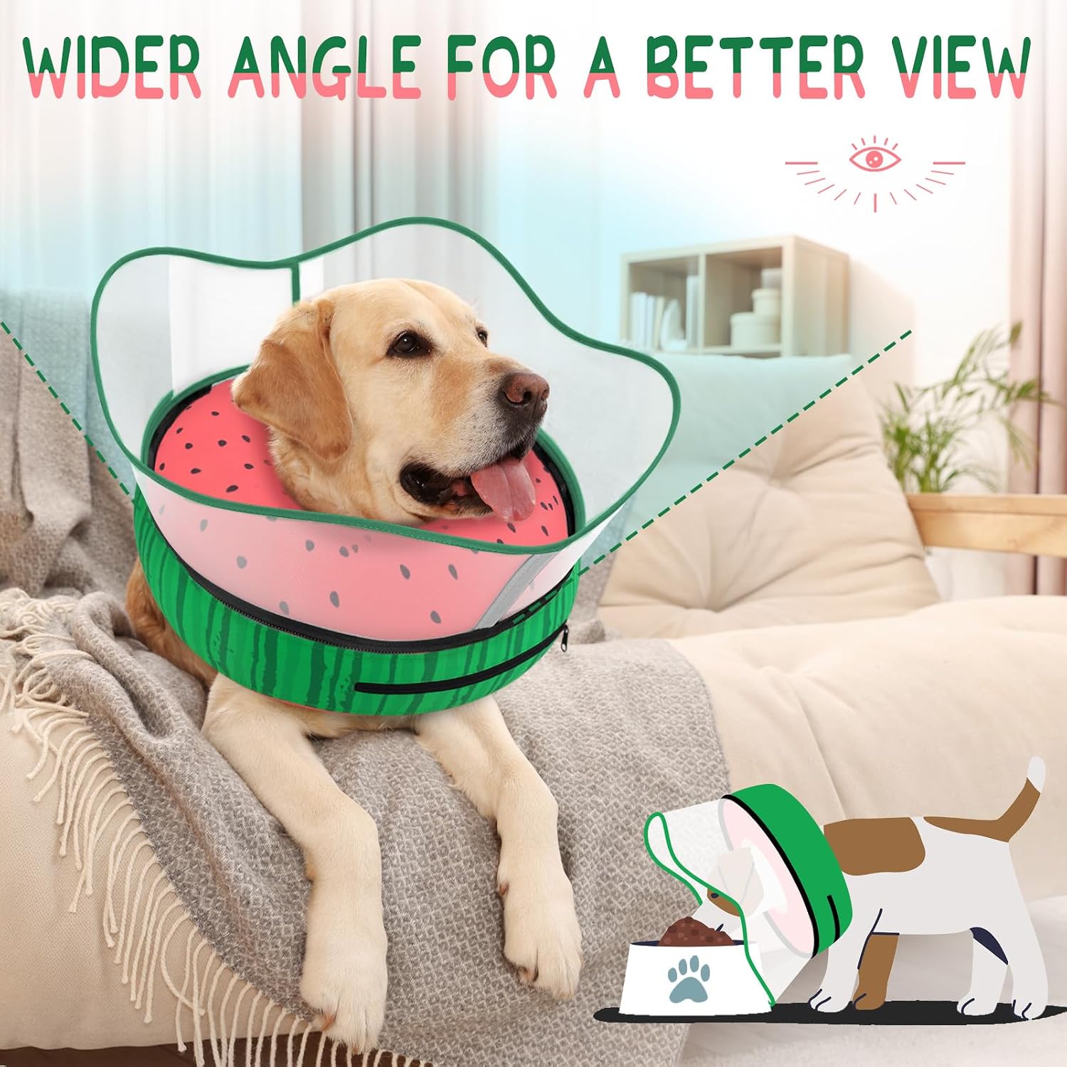 Supet Raised Inflatable Dog Cone Collar to Stop Licking, Soft Dog Cone Alternative After Surgery, Pet Neck Donut Collar for Small Medium Large Dogs image 5