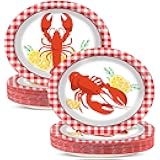 50 PCS Crawfish boil Oval Paper Plates Large 11” Disposable Crawfish Tray Party Decorations Barbecue Supplies Favor for Crawfish Platter BBQ Gathering Picnic Cookout Carnival Party Tableware Set