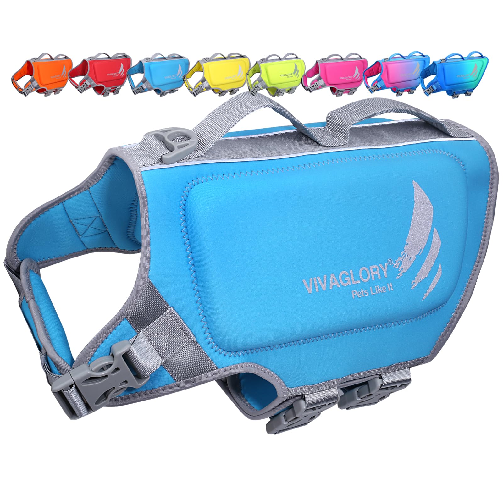 VIVAGLORY Hunde Schwimmweste High Buoyancy Hundeschwimmweste | Rettungswesten Hunde-Schwimmweste Schwimmweste zum Schwimmen, Auftrieb & Verstellbar for Hund