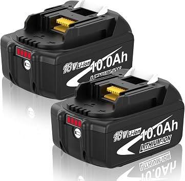 2X 10.0Ah /10000mAh Ersatzakku für Makita Akku 18V BL1860B BL1850B BL1850 BL1860 BL1845 BL1840 BL1830 BL1815 BL1840B Kompatibel mit DC18RD/DC18RC Ladegerät mit LED-Anzeige