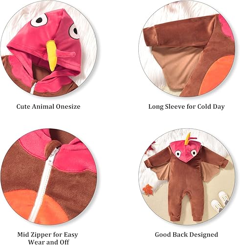 Miniatura 9 de fioukiay Mameluco de animal para bebé niño y niña, ropa de una pieza con capucha para otoño e invierno