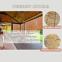 Vista 3 de Persianas enrollables de bambú para exteriores, cortinas enrollables impermeables con elevador, cortinas enrollables translúcidas para privacidad