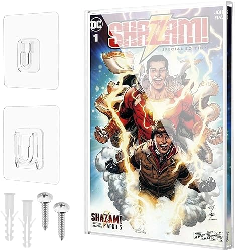 Vitrina transparente para cómics, marco acrílico de cómics para montaje en pared, almacenamiento de cómics coleccionable, pantalla de protección UV,