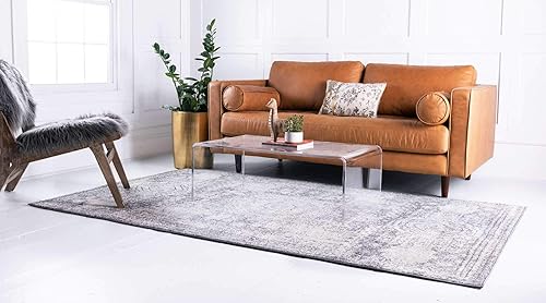 Vista 87 de Unique Loom Bromley Collection Vintage Traditional Medallion Border - Alfombra, Polipropileno, Amarillo/Crema azu/marfil,Gris