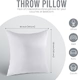 Utopia Bedding Cushion Inserts 55cm x 55cm (22x22 inch) Pack of 2 Hollowfibre Inner Pads for Sofa or Bed – White Cushions Fillers - 2