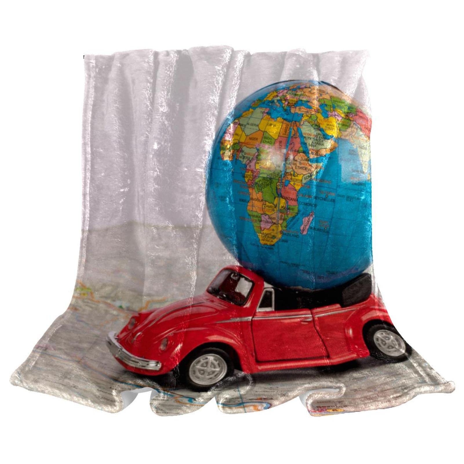 Couverture polaire globe de voiture en peluche haut de gamme