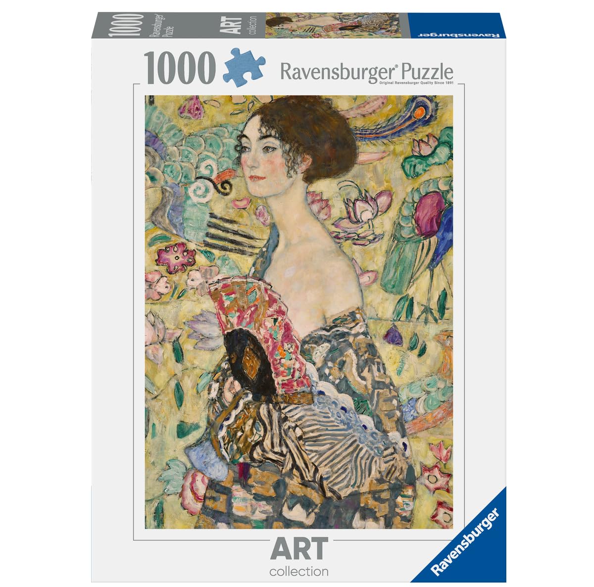 Ravensburger - Puzzle 1000 Pezzi Klimt: Dama Col Ventaglio​ | Puzzle 1000 Pezzi Arte Con Una Misura Di 70x50 Cm | Regalo Per Adulti E Bambini Da 14 Anni E Più