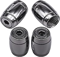 Vista 66 de Tapas de válvula de neumático deportivo, 4 unidades, antirrobo, universales, aluminio, cilindro elíptico con junta tórica, para automóviles