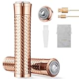 Facial Hair Removal for Women, Rechargeable Hair Removal Device, Painless Face Electric Razor/Shaver for Lip, Arms, Face, Peach Fuzz (Gold)
