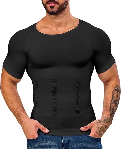 Gleefeat Men's Shapewear Tummy Control Body Shaper Compression Shirt Tummy Control Undershirt Belly Gynecomastia Tank Top ...