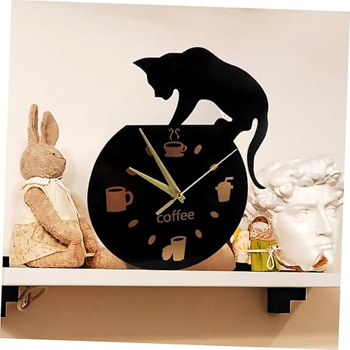 Miniatura 5 de VICASKY Kitten Wall Clock Climbing Cat Design Unique Cartoon Wall Decor for Home