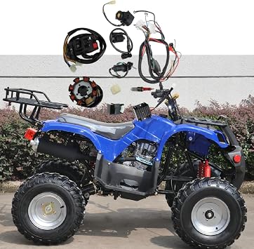 Electrics Wiring Harness, KACEPAR Full Electrics Wiring Harness Coil Loom Ignition System for 150cc 200cc 250cc Quad Bike Pit Bike Dune Buggy, Wire Harness CDI Ignition Replacement Kit