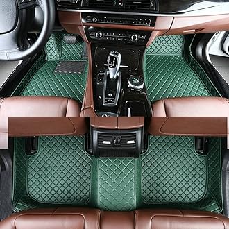 Custom Car Mat Fit for 98.99% Car Models Waterproof Full Coverage All Weather Protection Leather Car Floor Mats (Green)
