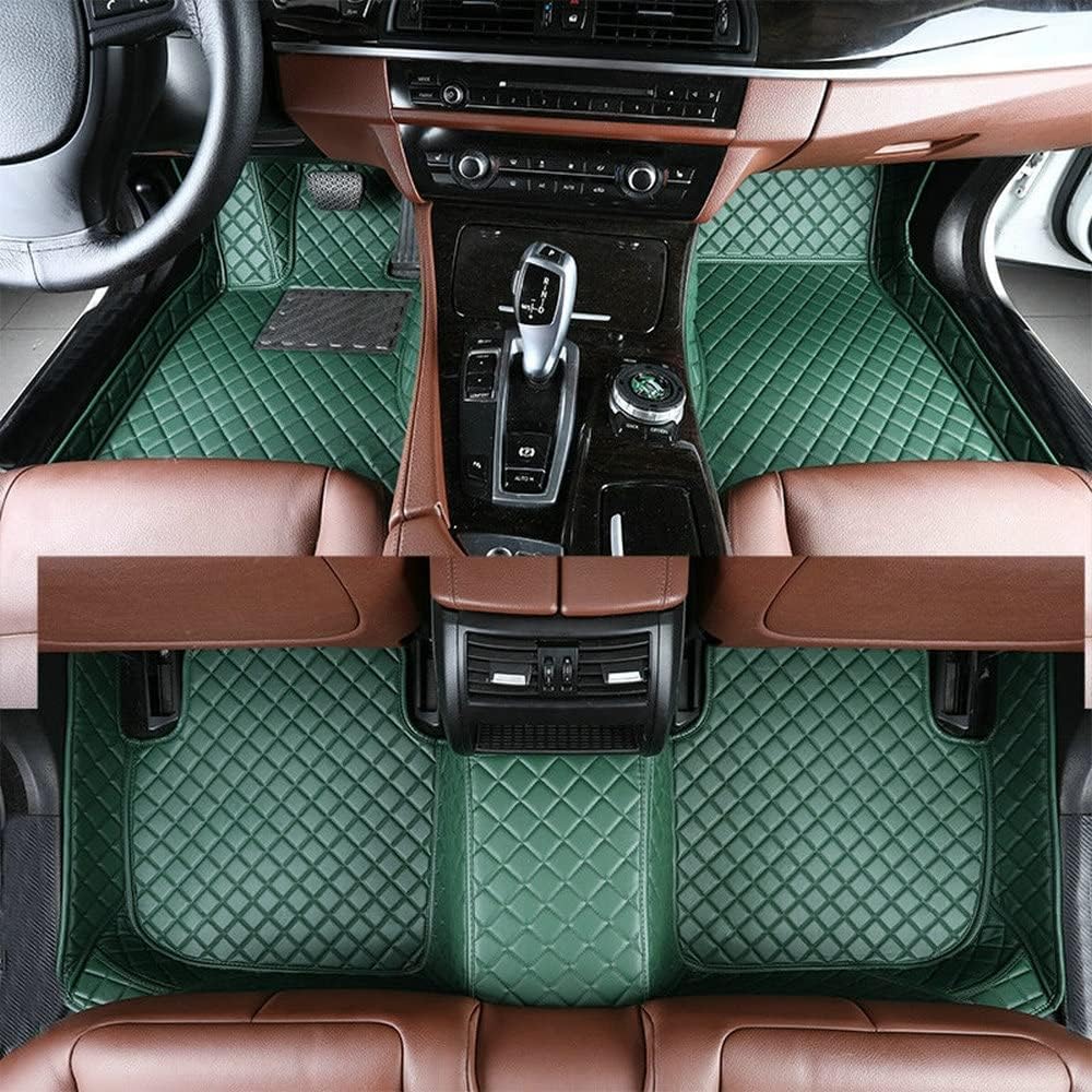 Custom Car Mat Fit for 98.99% Car Models Waterproof Full Coverage All Weather Protection Leather Car Floor Mats (Green)