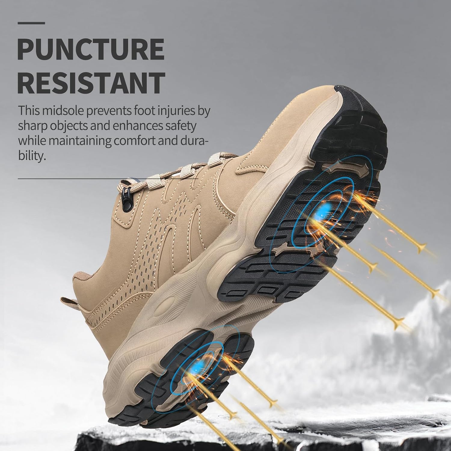 Work Shoes Lightweight Steel Toe Safety Shoes for Men Women