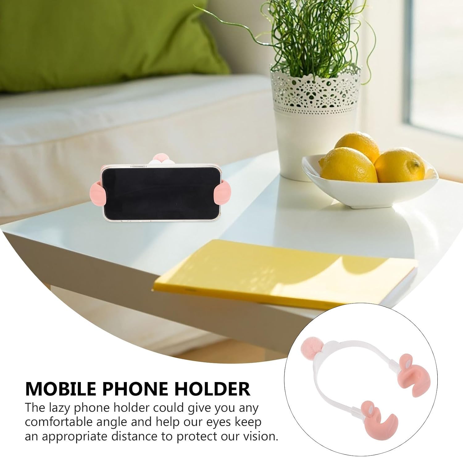 FRCOLOR Cute Hand Gesture Phone Holder Desk Stand, Hand-Shaped Plastic Cellphone Rack for Desktop Use, Novelty Lazy Smartphone Holder for Household and Office image 3