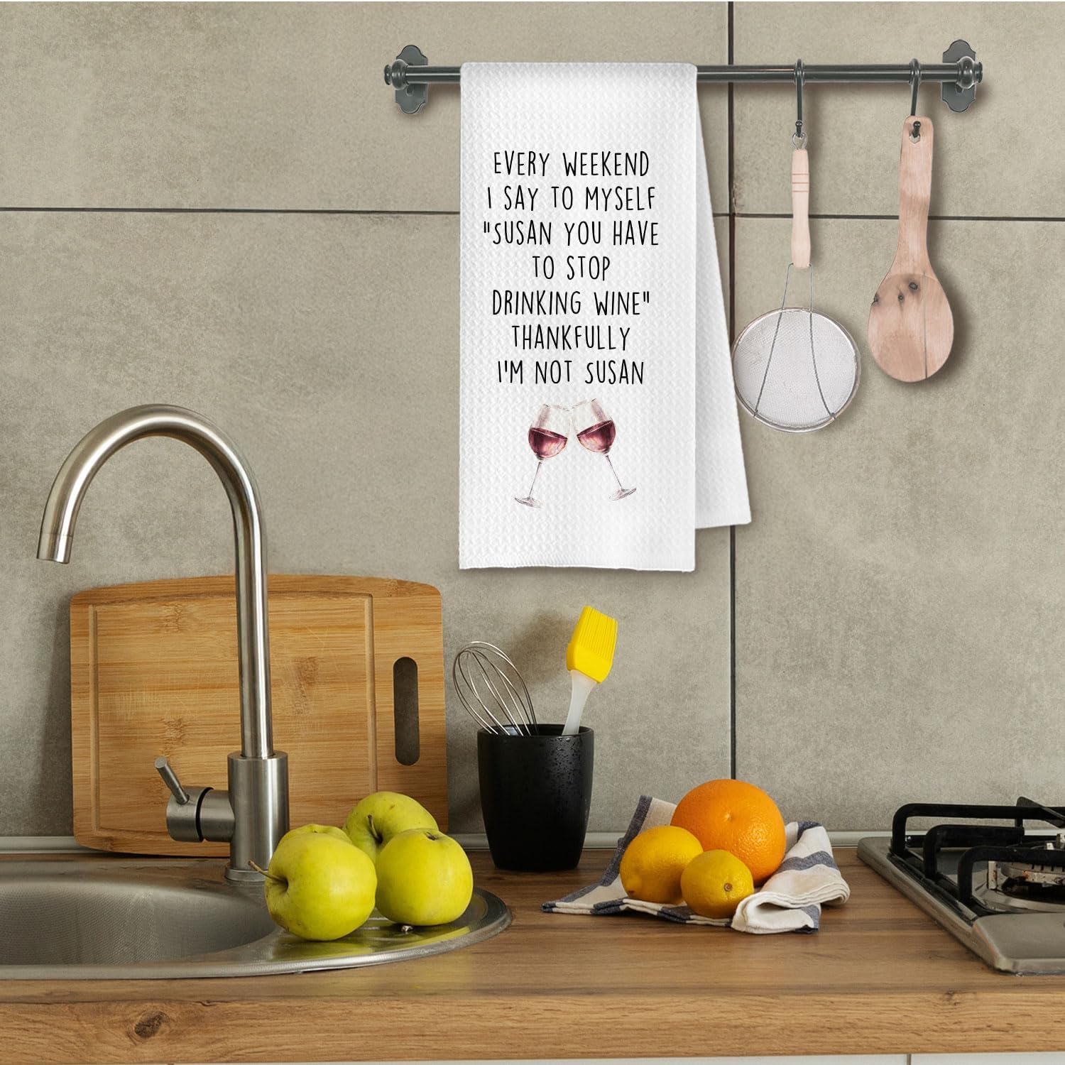 Funny Wine Kitchen Towels Decorative, Gifts for Wine Lovers Drinkers, Every Weekend I Say to Myself Funny Dish Hand Tea Towels for Kitchen Bar Cart, 16x24 Inch