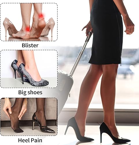 Miniatura 7 de Sibba 2 pares de almohadillas de talón para zapatos demasiado grandes, autoadhesivas, almohadillas para pies para mujeres y hombres, plantillas