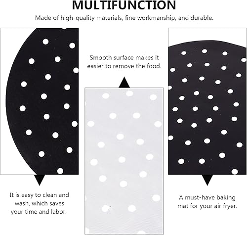Miniatura 5 de Cabilock 4 unids almohadilla de freidora de aire freidora de aire Bandeja de cocina de papel pergamino perforado para microondas de aire,