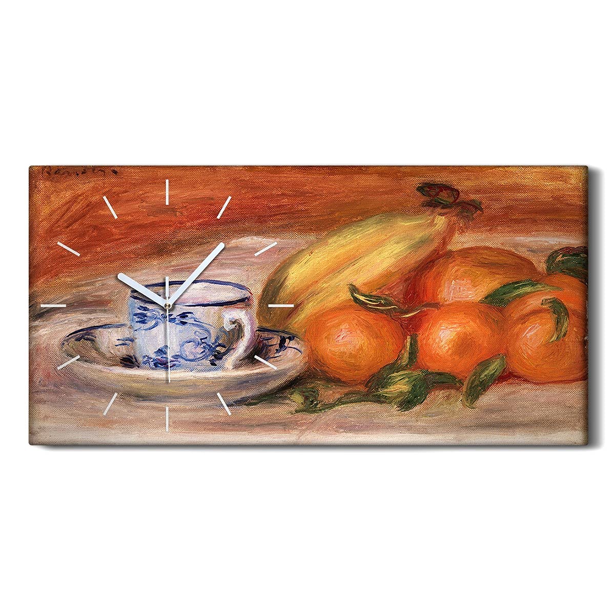 Horloge sur Toile 60x30cm Tableau Mural Salon Chambre Nature Morte