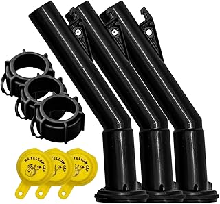 Mr Yellow Cap Gas Can Spout Replacement Old Style For 𝐁𝐥𝐢𝐭𝐳 𝐂𝐨𝐧𝐭𝐚𝐢𝐧𝐞𝐫𝐬 𝐎𝐍𝐋𝐘 - 3 Gas Can Nozzle Replacement, 3 Gas Caps & 3 Thread Rings, Fuel Can Spout Replacement, Gas Tank Nozzle