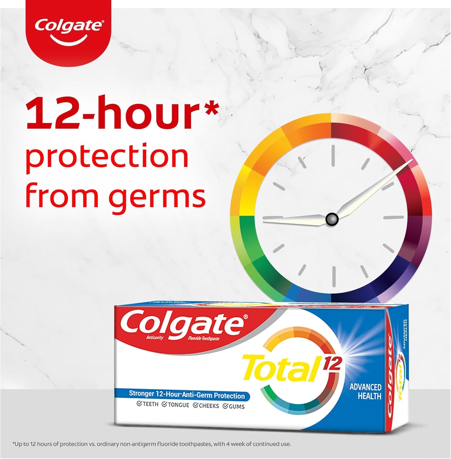 Colgate Total Advanced Health Antibacterial Toothpaste, Saver Pack of 2 x 240g, Toothpaste for 12 Hour Antibacterial Protection, Provides Whole Mouth Health, Multicolor (8.4 Ounce)