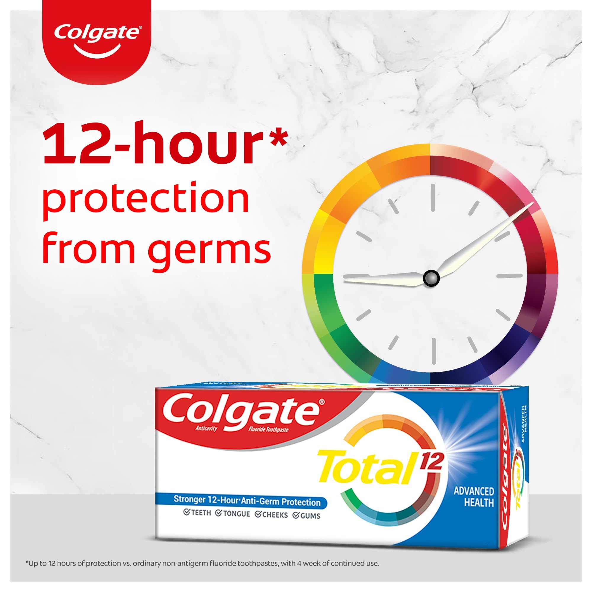 Colgate Total Whole Mouth Health, Antibacterial Cavity Protection Toothpaste, 120gm + 120gm (Advanced Health, Saver Pack)