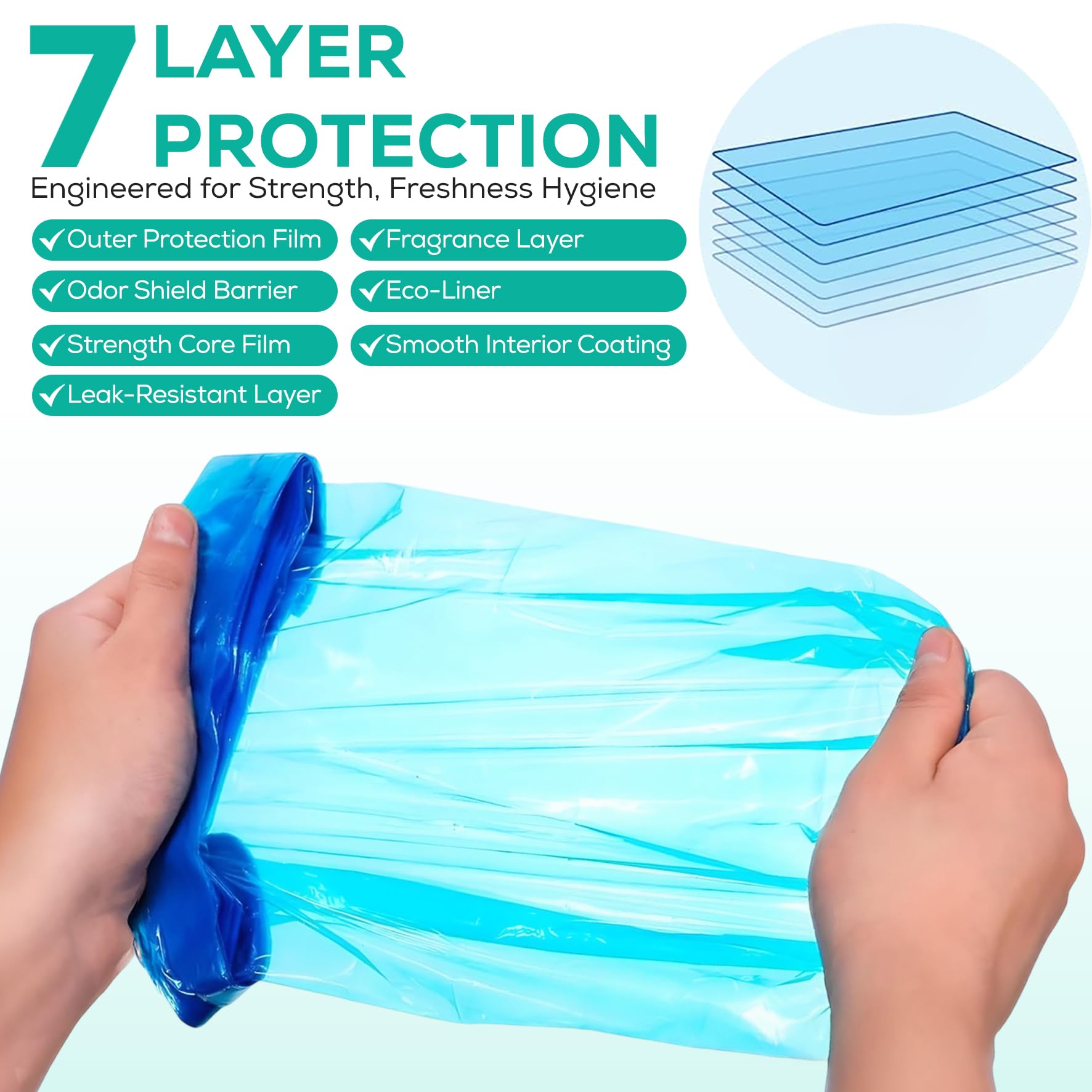 Nappy Bin Refill Bags - 10 Pack, 9m Each, Universal Fit - Compatible with Tommee Tippee & Angelcare, Blue LEPE Material, Odour Control - Image 4