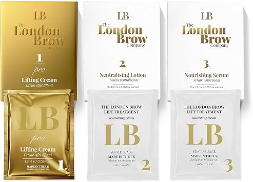 PRO Brow Lamination Kit, Professional 3 Step Eyebrow Lamination System, Waterproof Brow Lift Sachets for Salon Use, 30 Sachets