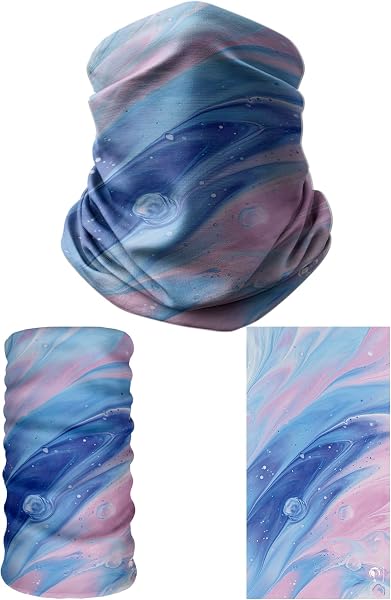 e taktik Multifunctional Pink-Blue Paint Seamless Knitting UV+ Neckerwear Face Mask Headband Bandana Do Rag Hairband