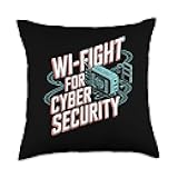 Wi-Fight for Cybersecurity Funny Hacker Cyber Security Throw Pillow