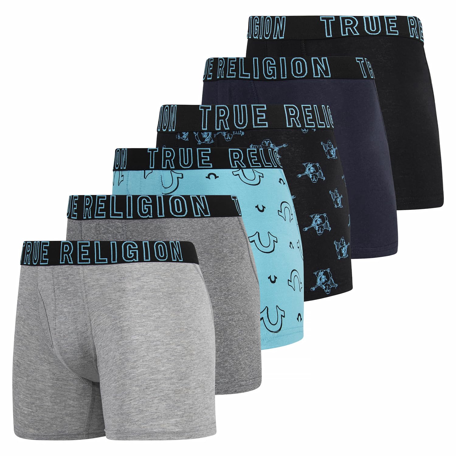 True Religion Mens Boxer Briefs Cotton Stretch Underwear for Men Pack of 6